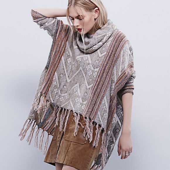 Free People Sweaters - Free People Be The One Fringed Poncho
